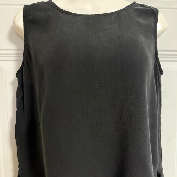 Eileen Fisher System Black Shell Blouse SZ Small Minimalist Chic - Picture 2 of 8